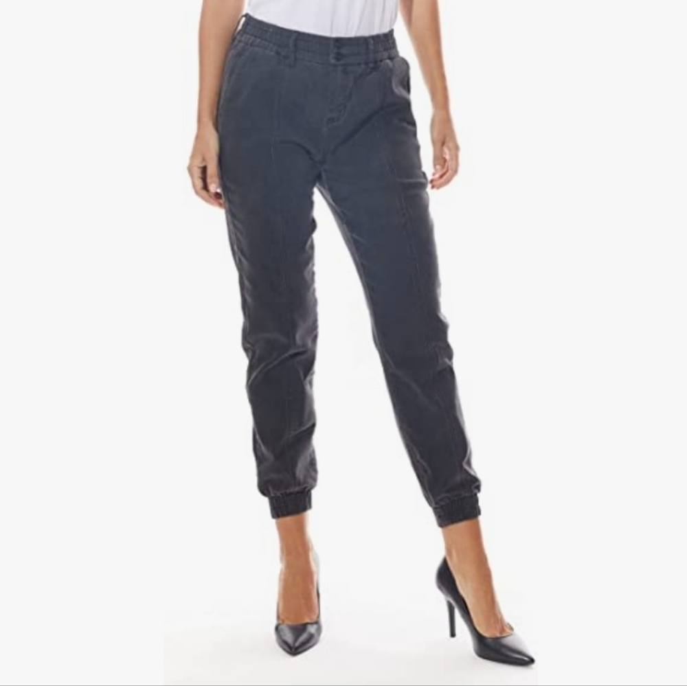 NWT Cheska black / grey denim strech Waist‎ cargo feel relaxed leg joggers